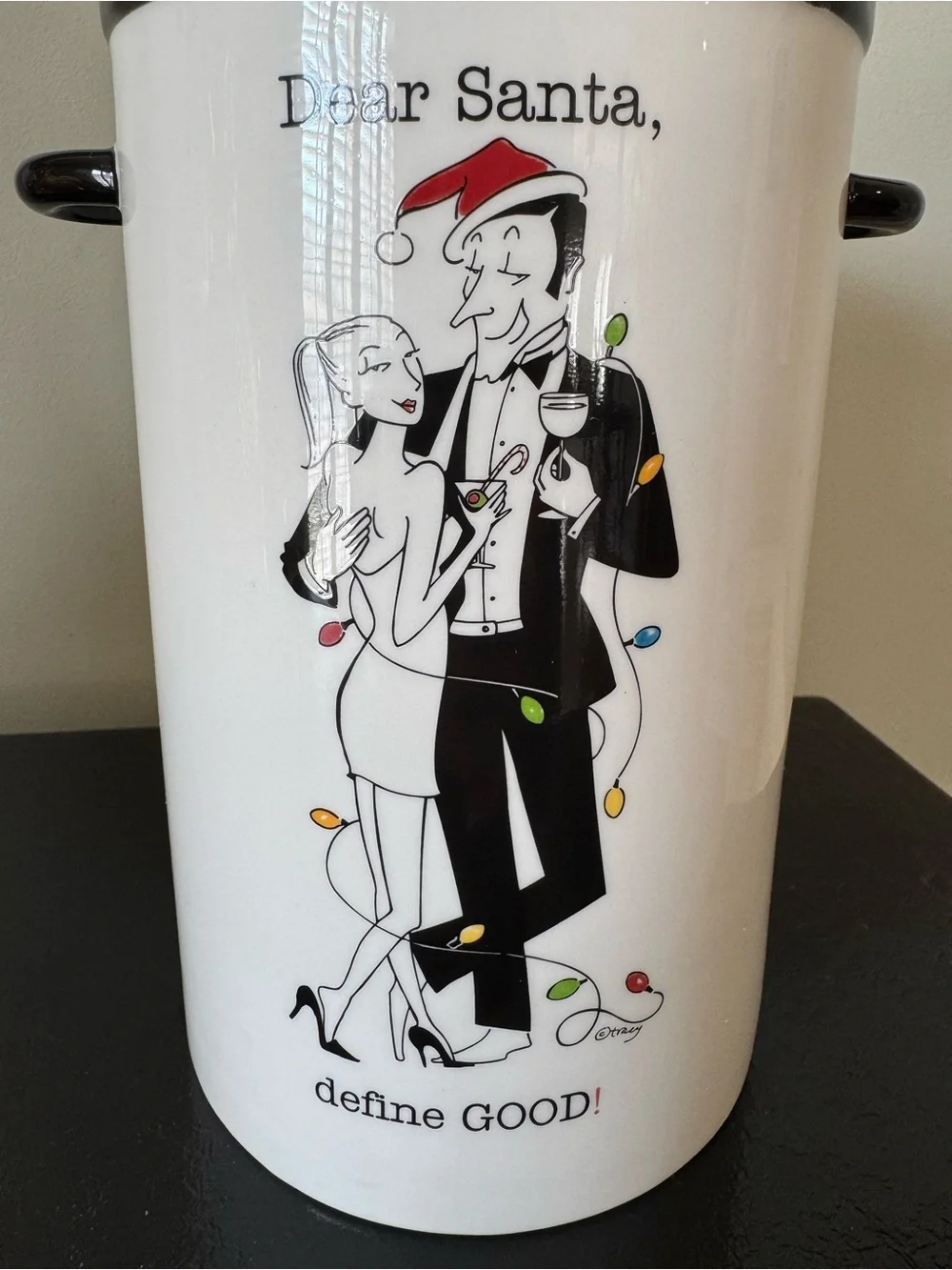 Mud Pie x Tracy Flickinger Ceramic Holiday Wine Cooler/Ice Bucket
